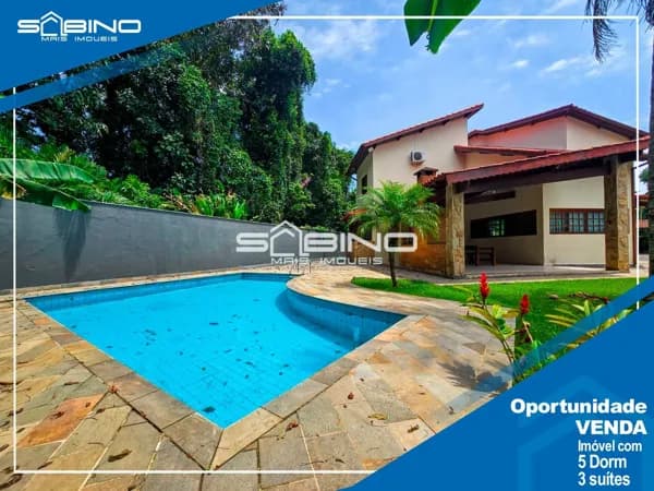 Casa para Locação, com 5 dormitórios 3 Suítes, atende até 13 Pessoas - Riviera de São Lourenço Bertioga SP