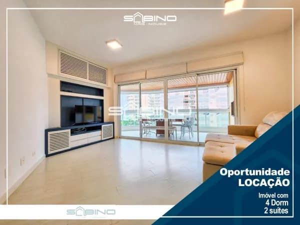 Apartamento Pé na Areia para locação anual, com 4 Dormitórios 162 m² em Riviera de São Lourenço - Bertioga S/P Litoral Norte. Localizado no módulo 8.