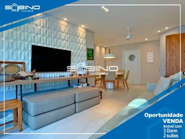 Apartamento Pé na Areia à venda, com 3 dormitórios 2 suítes 107m² - Riviera de São Lourenço, Bertioga SP