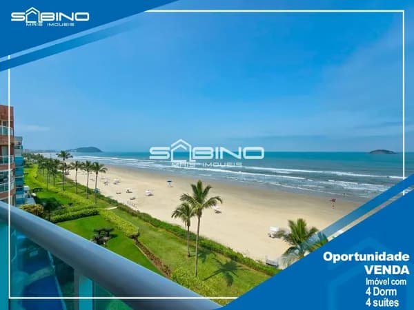 Apartamento Pé na Areia Fontal à Venda, com 4 dormitórios 4 Suítes 3 vagas 203m² - Riviera de São Lourenço Bertioga SP
