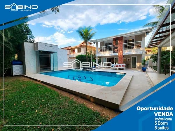 Belíssima Casa à venda com 5 Dormitórios 5 Suítes 330m² de área útil, na Riviera de São Lourenço - Bertioga SP