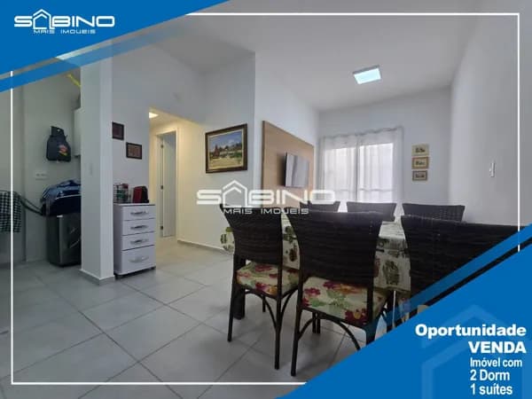 Apartamento Garden à Venda, com 2 dormitórios1 suíte, 62,84m², 1 vaga - na praia da Vista Linda - Bertioga SP