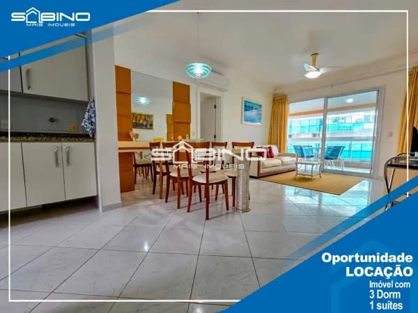 Apartamento Pé na Areia locação anual, com 3 dormitórios 113m² - Riviera de São Lourenço Bertioga SP