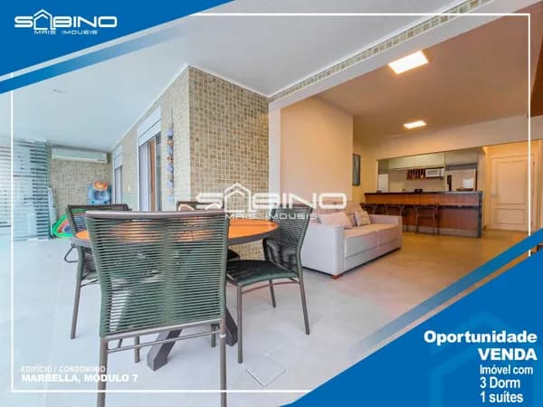 Apartamento à Venda Pé na Grama no Edifício Marbella na Riviera, com 3 dormitórios 1 suíte 90m² de área útil