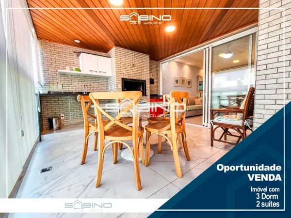 Apartamento Pé na Areia à Venda com 3 dormitórios sendo 2 suítes 128m² - Riviera de São Lourenço - Bertioga SP