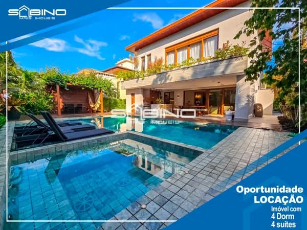 Casa para Locação Temporada, com 4 suítes, atende até 11 Pessoas - Riviera de São Lourenço – Bertioga SP