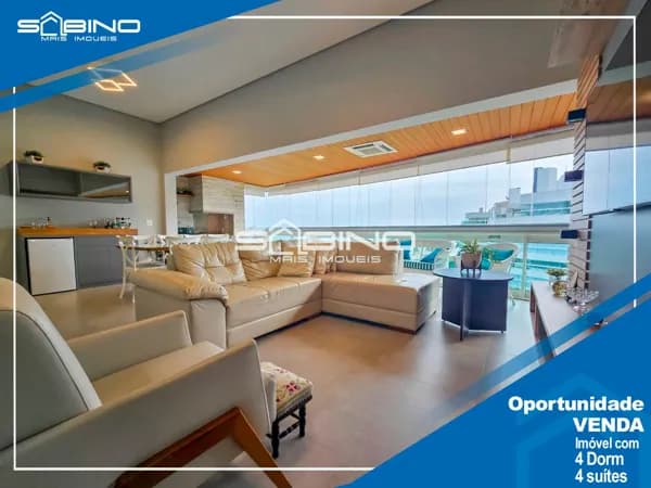 Apartamento Pé na Areia Fontal à Venda, com 4 dormitórios 4 Suítes 184m² - Riviera de São Lourenço Bertioga SP