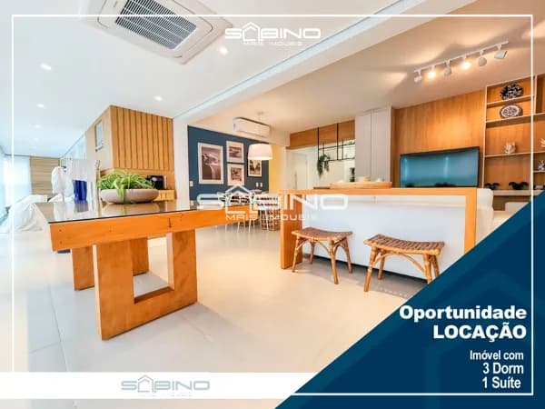 Apartamento Pé na Areia para Locação, com 3 Dormitórios 1 Suíte 123m² - Riviera de São Lourenço - Bertioga SP