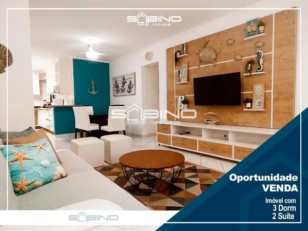 Apartamento Pé na Areia à Venda e locação Anual com 3 Dormitórios 113m², 2 vagas - Riviera de São Lourenço - Bertioga SP