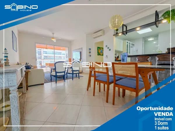 Apartamento à venda, com 3 dormitórios 1 suíte 121m², 2 vagas - em Riviera de São Lourenço - Bertioga S/P