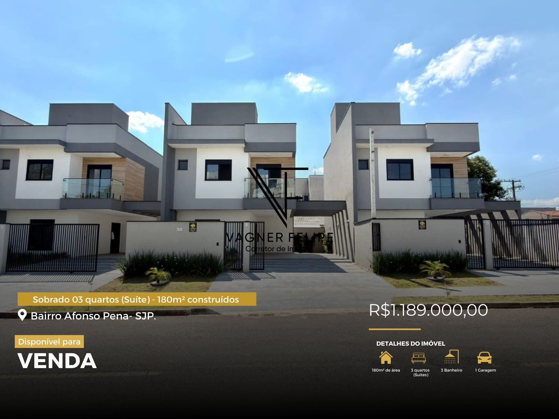 Sobrado 03 quartos (Suíte) - 180m² construídos - Monte Líbano.