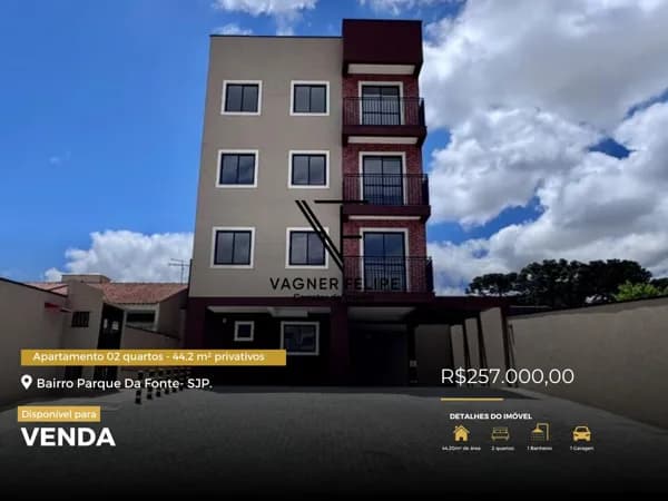 Apartamento 02 quartos - 44,2 m² privativos - Parque da Fonte.
