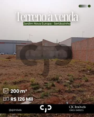 Terreno no Jardim Nova Europa - Sertãozinho - SP