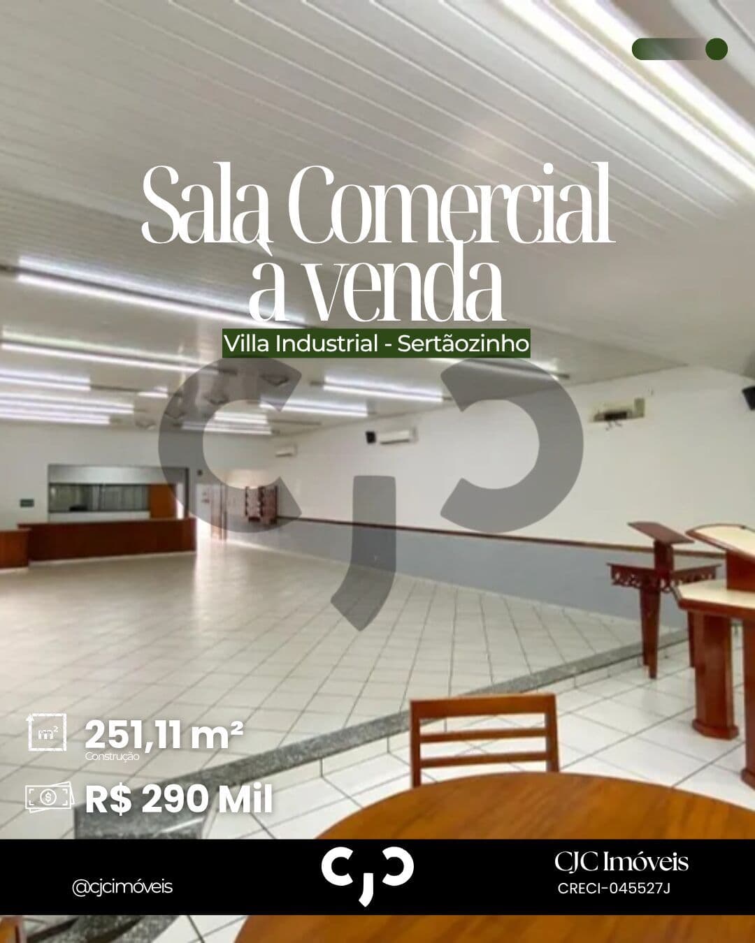 Sala Comercial na Vila Industrial - Sertãozinho - SP