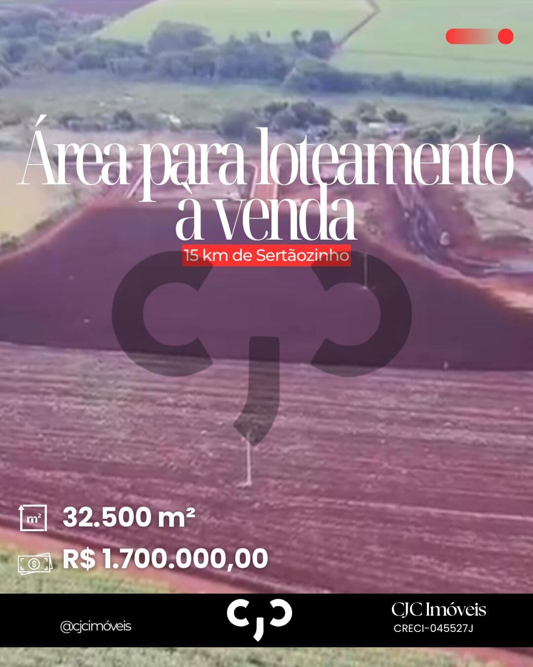 Área para loteamento - 15 km de Sertãozinho - SP