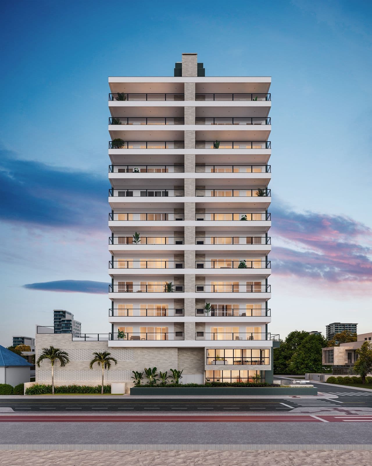 Apartamentos com 4 quartos à beira mar