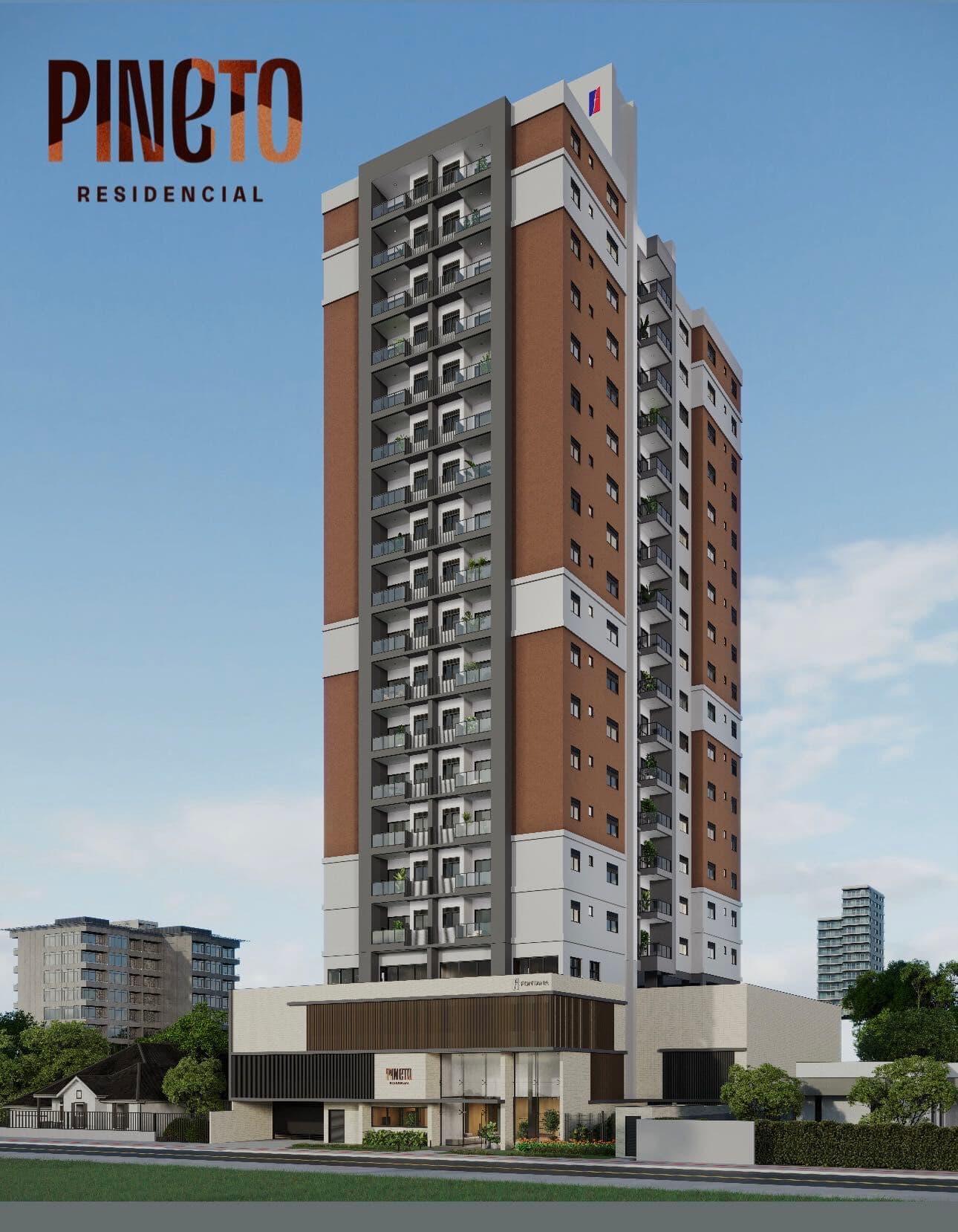 Edifício recém lançado da construtora Fontana atrás do Giassinho no Centro de Criciúma