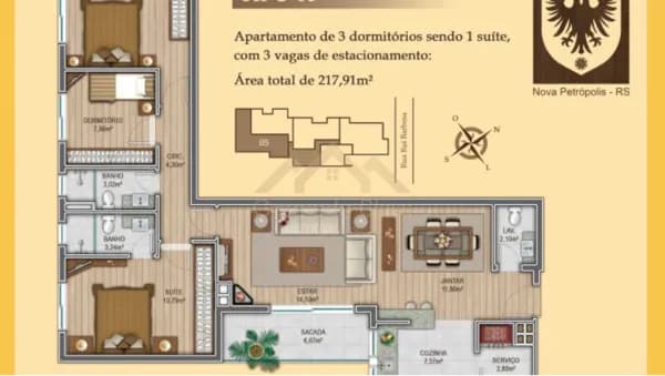 Apartamento 3 Dormitórios em Nova Petrópolis