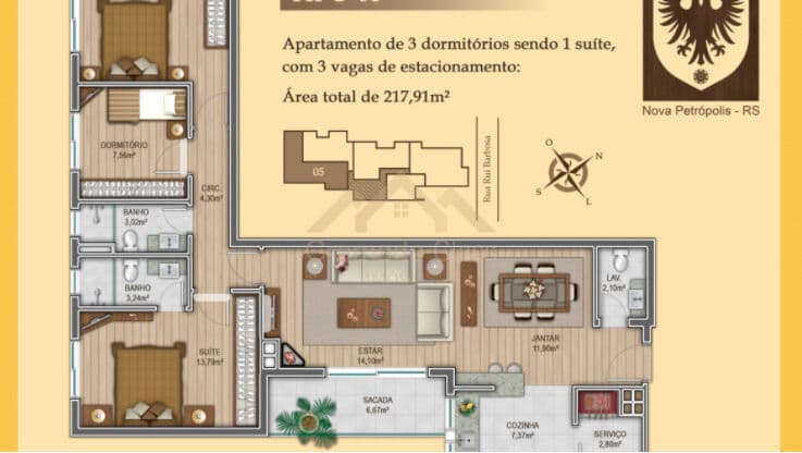 Apartamento 3 Dormitórios em Nova Petrópolis