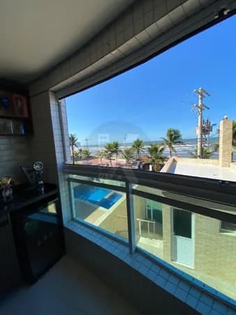 Apartamento com 2 quartos frente mar em Vila Atlantica, Mongaguá/SP