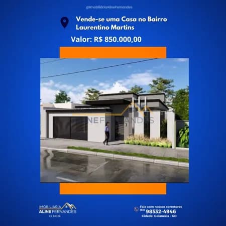Casa em Goianésia - Residencial Laurentino Martins
