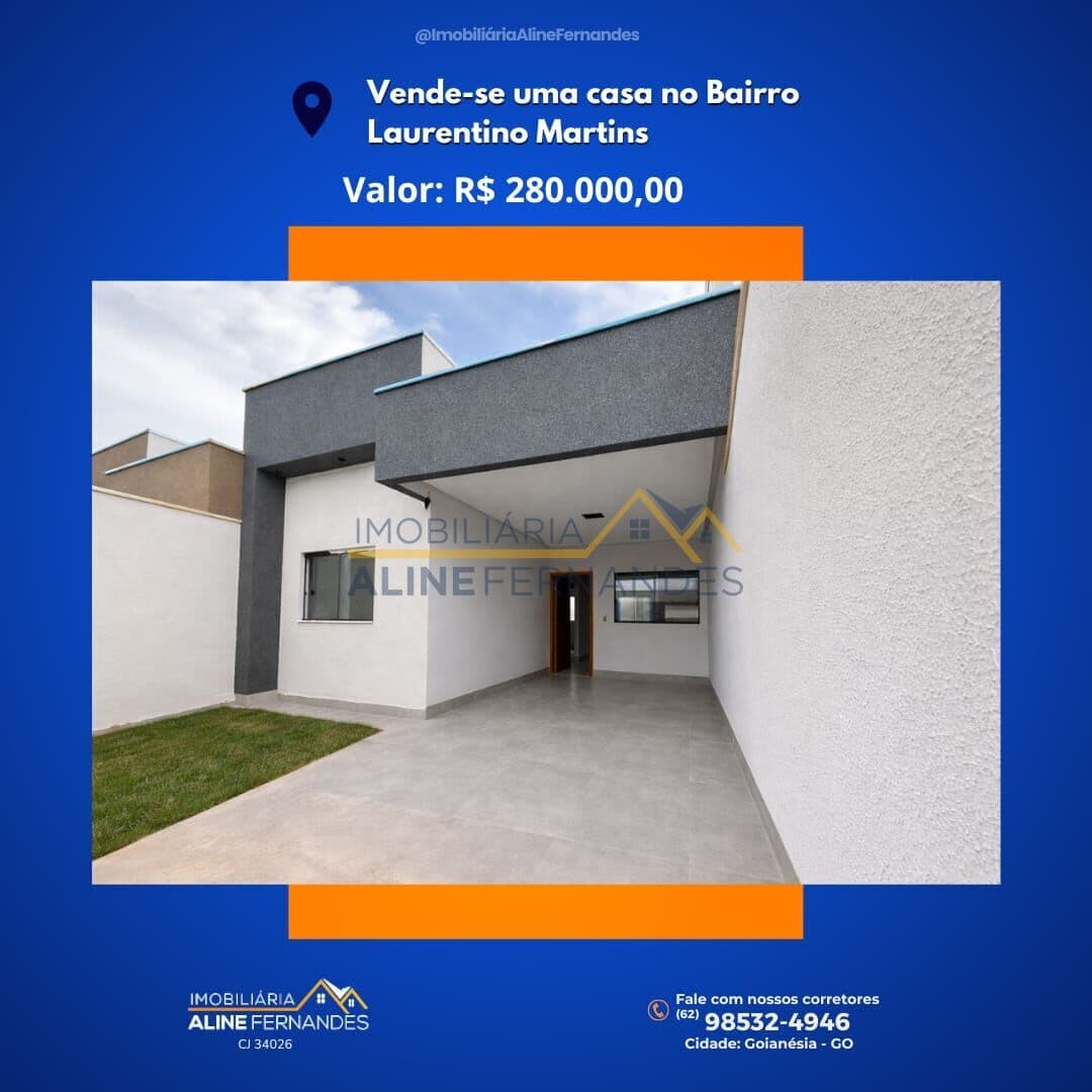 Casa em Goianésia - Residencial Laurentino Martins