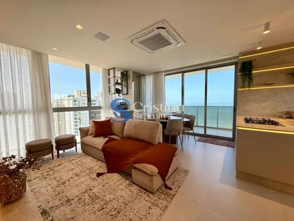 APARTAMENTO MOBILIDO E DECORADO EM BALNEÁRIO PIÇARRAS - FRENTE MAR!