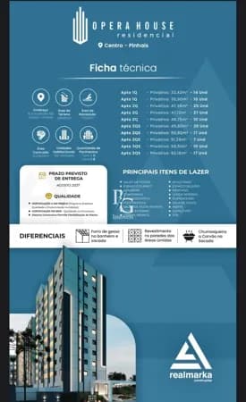 Apartamento em Centro, Pinhais/PR com 62,16m² com 3 dormitórios, sendo 1 suíte - Apenas 100m da Av. Camilo di Lellis