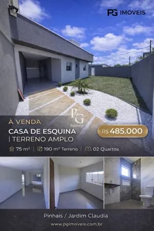 190m² DE TERRENO + 75m² DE CASA AVERBADA POR APENAS R$ 485 MIL!