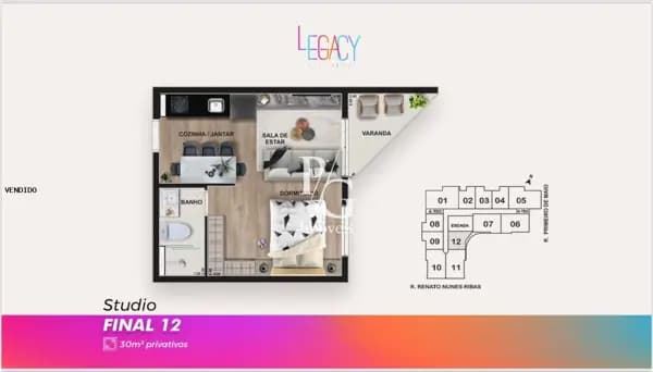 Apartamento 30m² Condomínio Clube- 1 Quarto com Sacada - Ao Lado do McDonald´s Pinhais