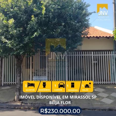 Casa em Mirassol - Recanto do Beija Flor