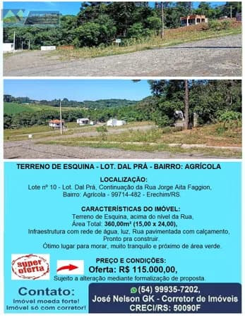 Lote/Terreno em Erechim - Agrícola