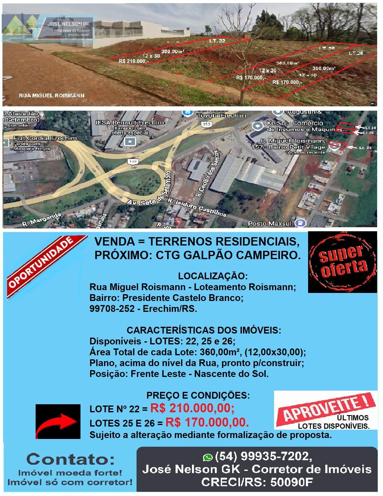 Lote/Terreno em Erechim - Presidente Castelo Branco
