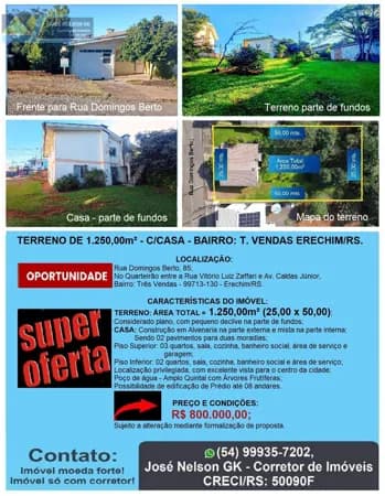 Lote/Terreno em Erechim - Três Vendas