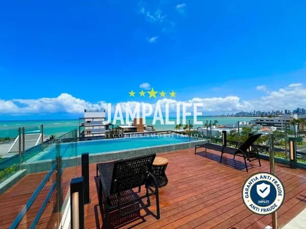 FLAT COM VARANDA VISTA MAR EM JARDIM OCEANIA - PORTEIRA FECHADA