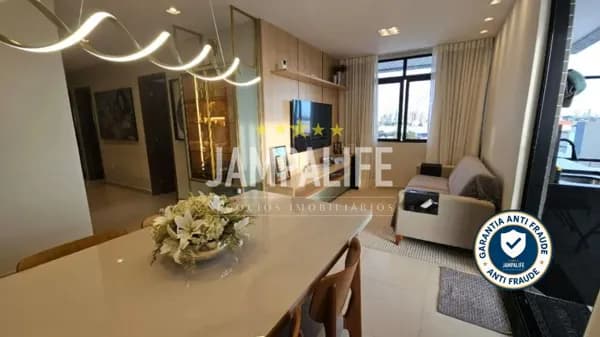 Cobertura linear PORTEIRA FECHADA de 105m², R$985.000,00 - Aeroclube, João Pessoa/PB