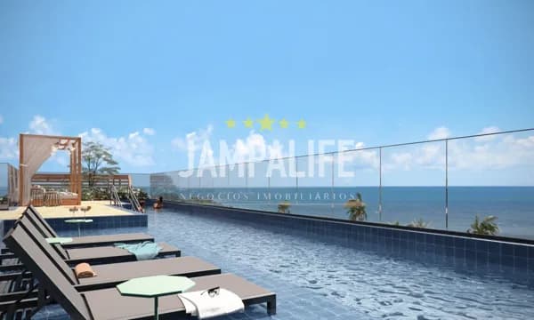 Lindo flat a 32,44 metros do mar em Cabo Branco
