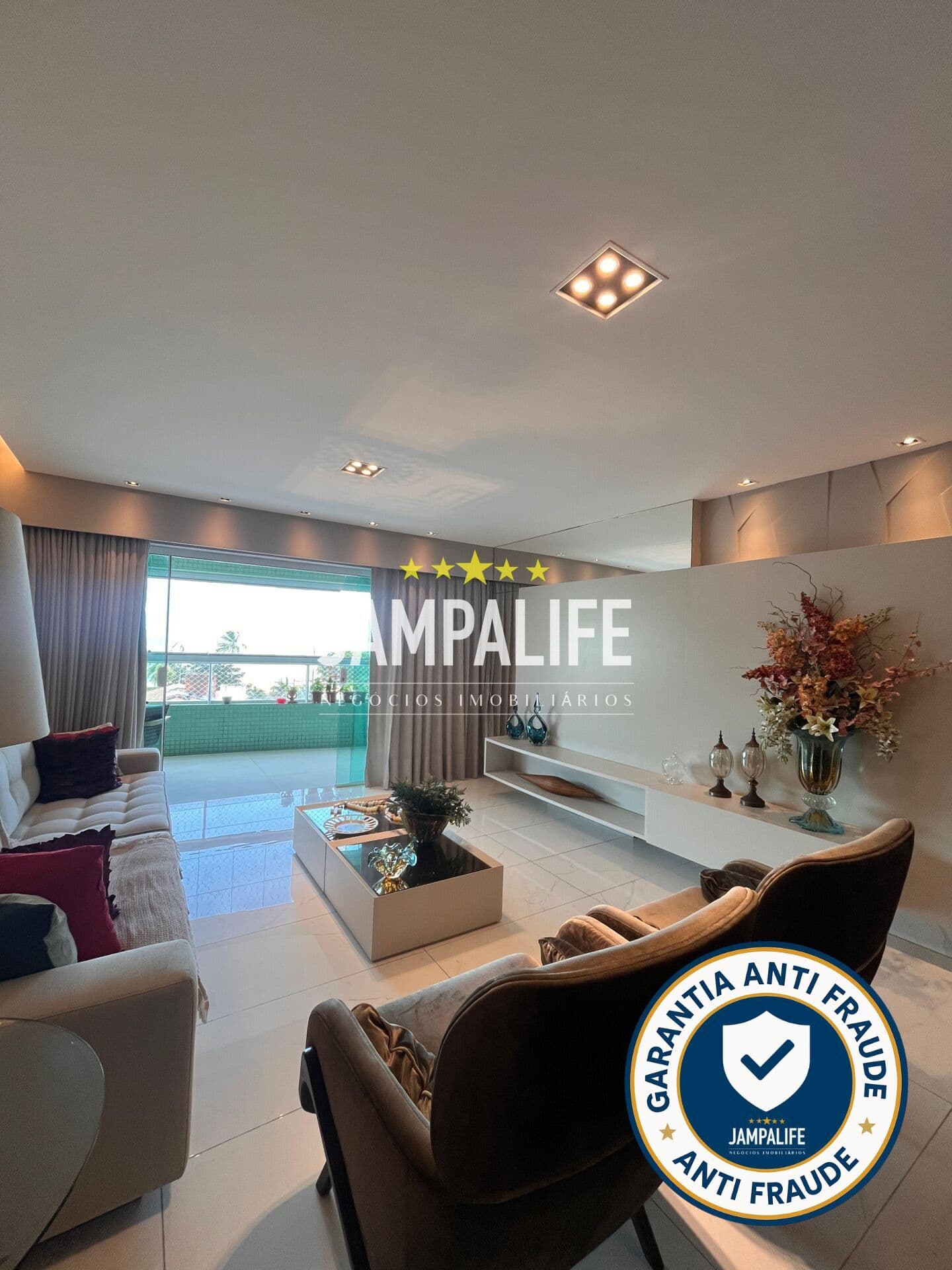 Apartamento Alto Padrão 207m² Vista Mar no Cabo Branco - 4 Suítes
