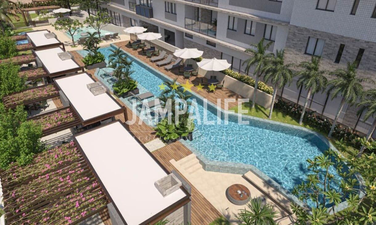 Apartamento de 2 quartos a 1 quadra do mar em Ponta de Campina