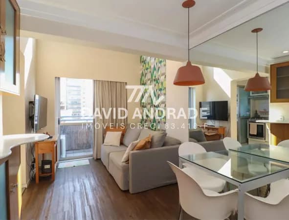 Belíssimo apartamento duplex com 50m², mobiliado, 1 vaga, varanda, ar condicionado, amplo living e áreas de lazer
