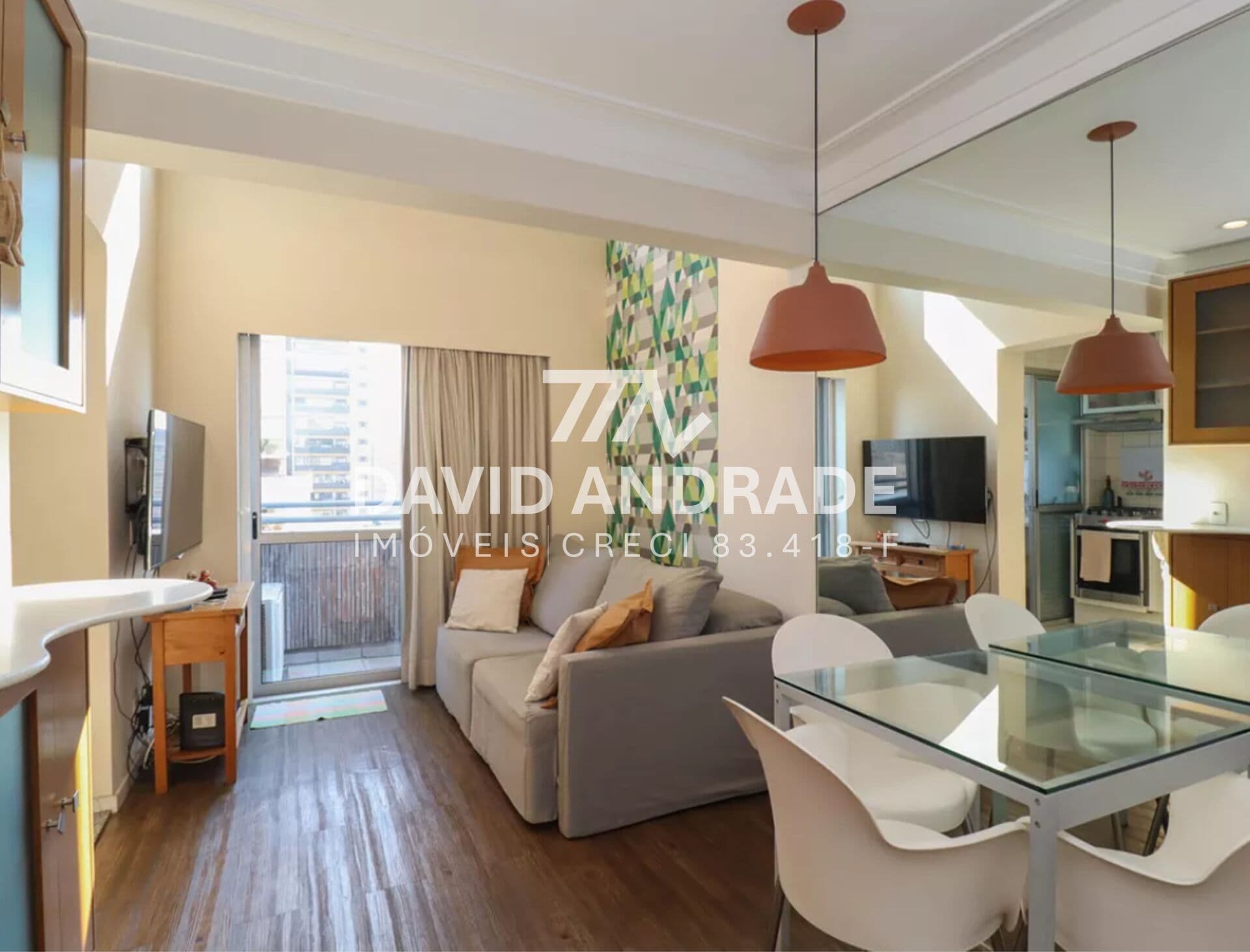 Belíssimo apartamento duplex com 50m², mobiliado, 1 vaga, varanda, ar condicionado, amplo living e áreas de lazer