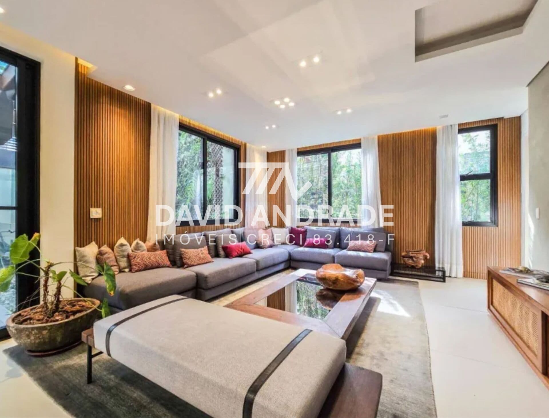Casa de condomínio alto padrão com 384m2, 4 suítes e varanda gourmet.