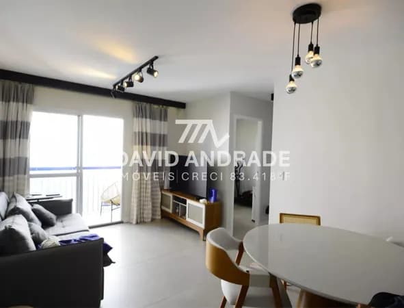 Belíssimo apartamento com 60m², 1 vaga, varanda, amplo living, 2 banheiros, bem iluminado e áreas de lazer