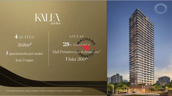 Apartamento Alto Padrão 369 m² 4 quarto(s) 4 suite(s) 7 banheiro(s) 4 vaga(s)