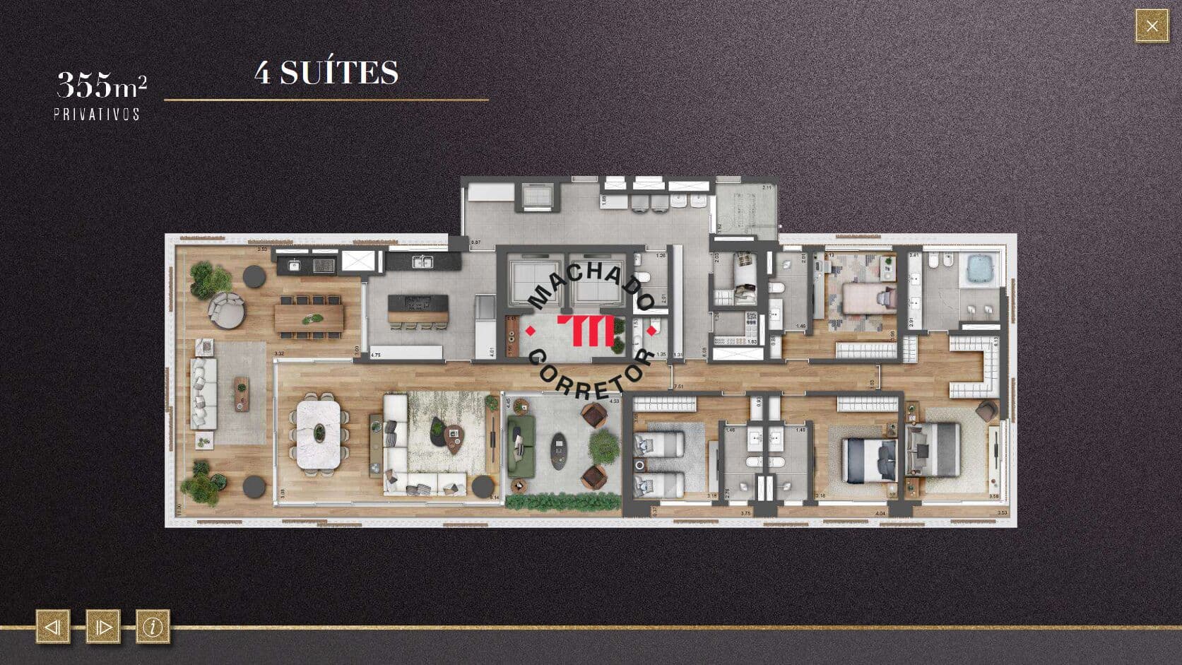 Apartamento Alto Padrão 355 m² 4 quarto(s) 4 suite(s) 6 banheiro(s) 4 vaga(s