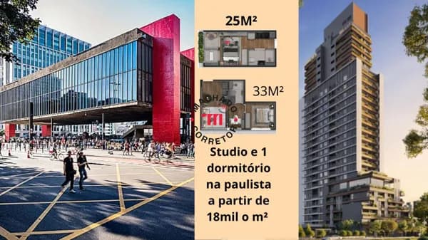 Apartamento 1 dormitório a venda a lada da Paulista