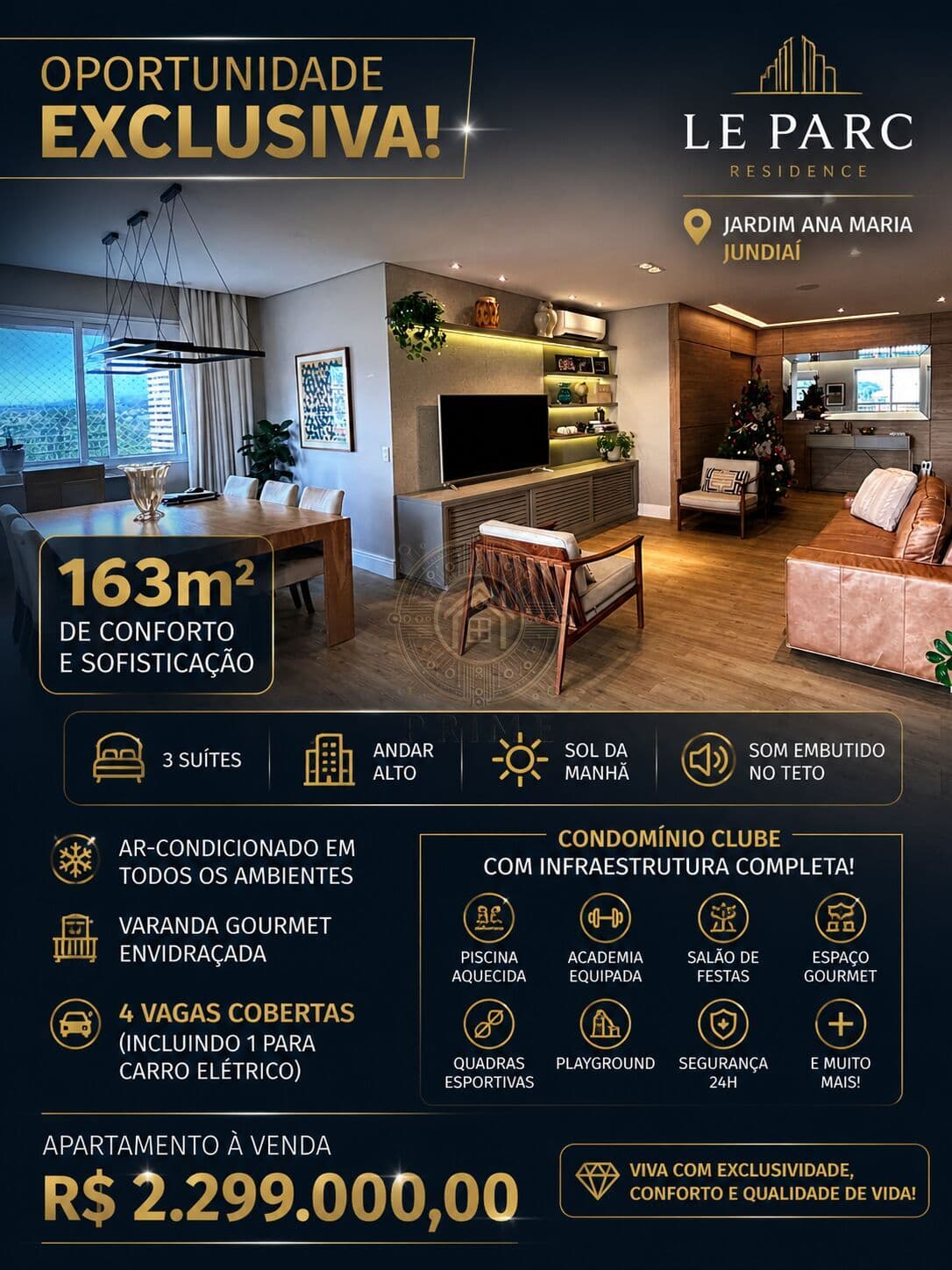 Apartamento Alto Padrão Para Venda no Condomínio Le Parc em Jundiaí