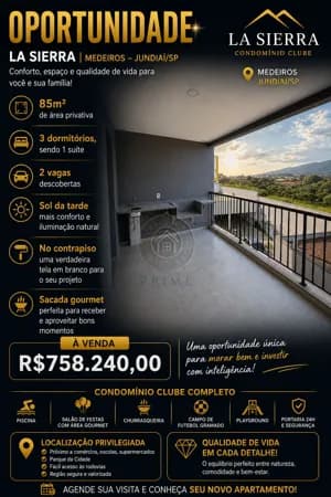 Apartamento A Venda no Condomínio La Sierra Medeiros Jundiaí