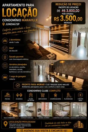 Apartamento Para Locação no Condomínio Maraville Nature Jundiaí