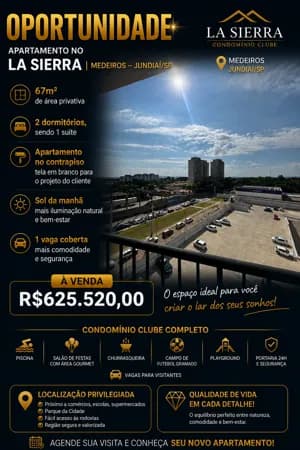 Apartamento a venda - Condomínio La Sierra | Medeiros – Jundiaí/SP